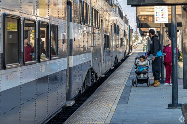 Locals can easily get around by rail at the Metro Rail Station in Baldwin Park, California.
