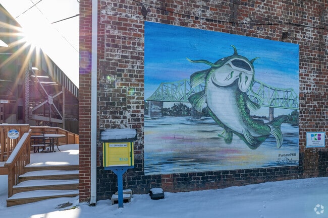 Beautiful murals pepper the street of Parkersburg.