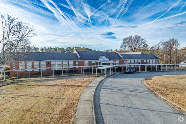 Peck Elementary School front and drop off loop.