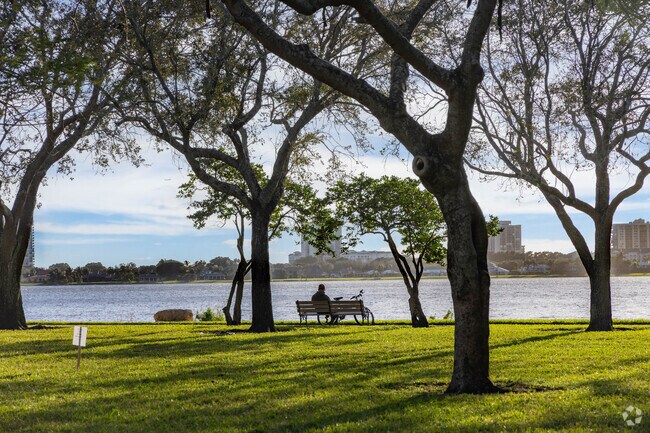 Sunset Park offers some relaxing scenic views of the lake in Mangonia Park.