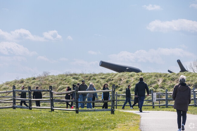 During the battle of 1812, Fort McHenry secured Baltimore from the British invaders.