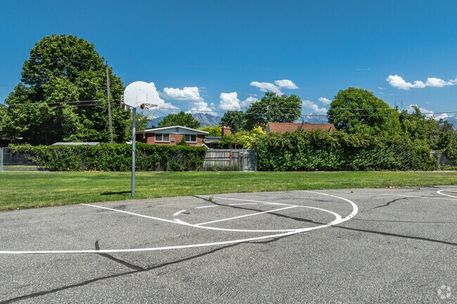 John C. Fremont Elementary has a basketball court by a multi-use sports field.