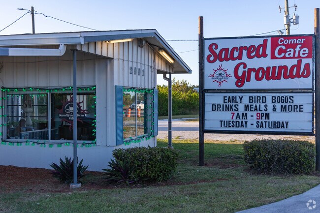 Sacred Grounds Cafe in St. Lucie Village serves coffee and casual meals near the Indian River.