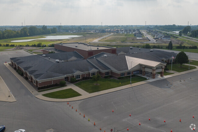 An aerial view of Winding Ridge Elementary School on E 46th St.