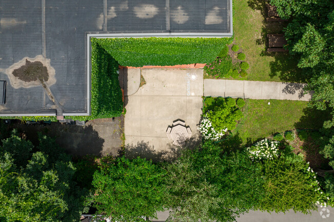 Cascadilla School features a small patio for students.