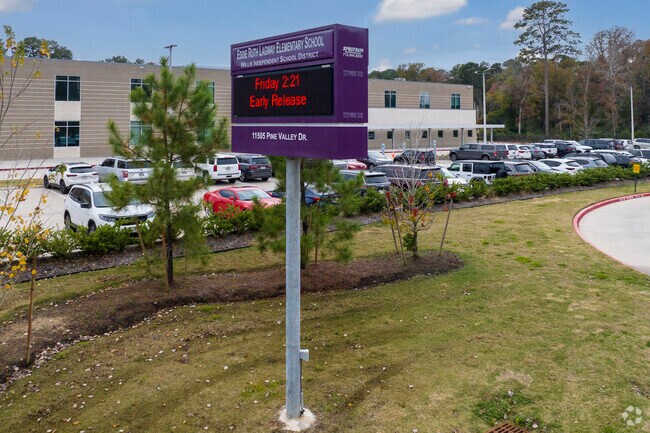 A t the entry of Eddie Ruth Lagway Elementary School, announcements appear on the screenj.