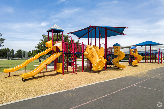 Students enjoy the large playground at Copper Hills Elementary in Fresno.