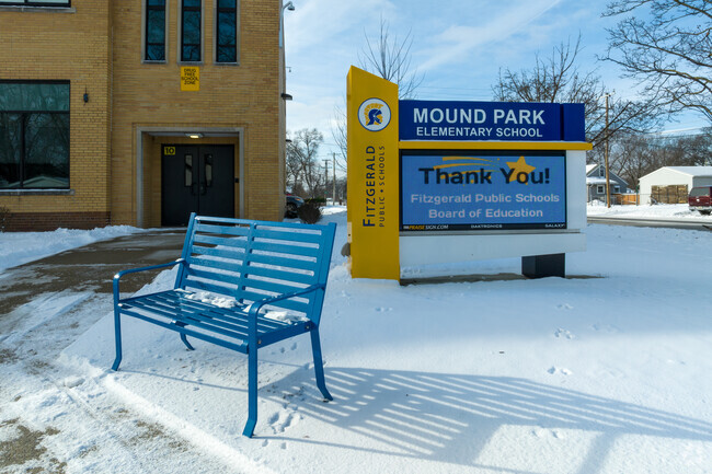 Bench at Mound Park Elementary School.