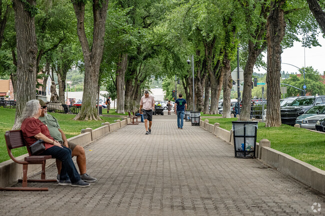 Jasper residents can cool down in the shade of the massive trees in downtown Prescott.