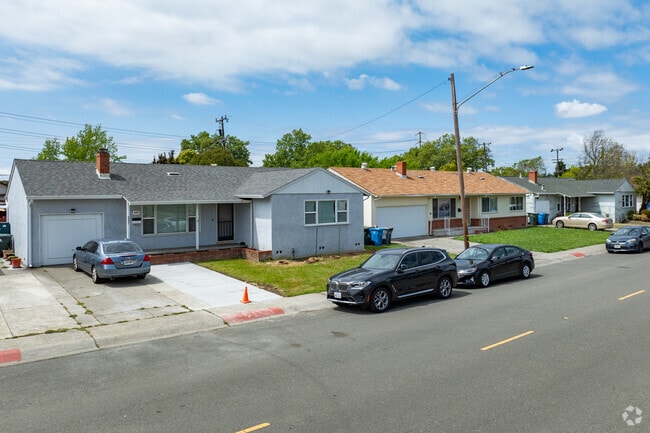 Ranch-style homes are common walking distance to schools in Vallejo Manor.