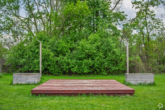 A stage at Bundy Park often hosts local concerts from nearby Avery Aldrige Event Center.