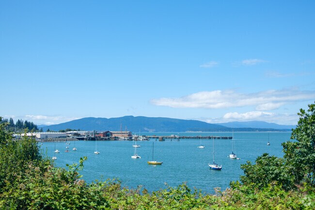 South Hill residents are treated to beautiful views of the San Juan Island across the water.