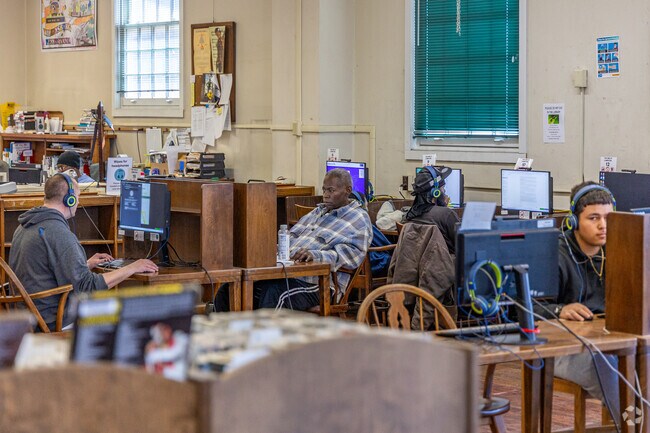 The Wilkinsburg Public Library near East Hills includes computers for residents to use.