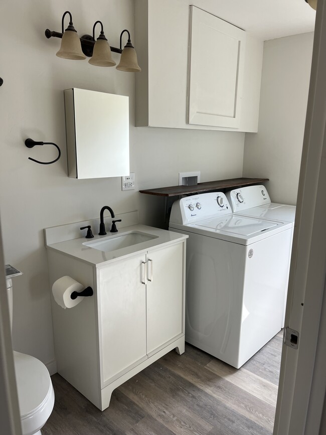 Full bathroom, located downstairs