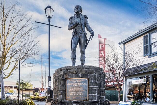 Discover the iconic Lafayette statue, a symbol of heritage in the Reliez Valley Area.