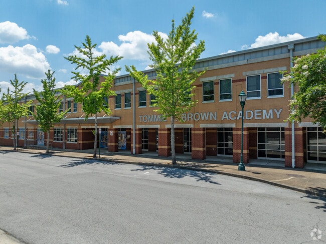 The Tommy F. Brown Academy is located in the Arts District.