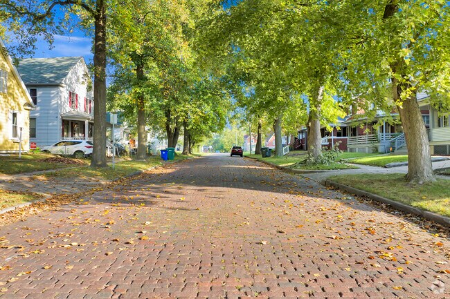 Historic red brick streets add character and charm to the picturesque Near West neighborhood.