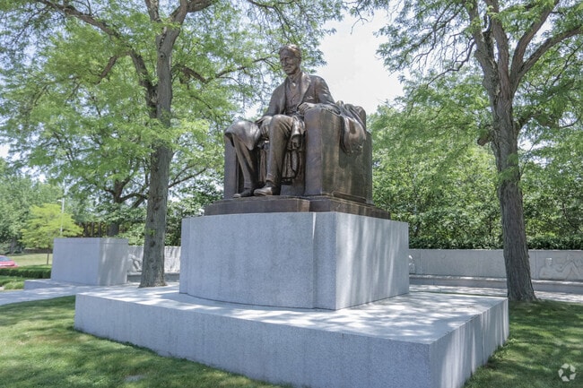 The Harvey Firestone Statue in Firestone Park represents vision and innovation in Akron, OH