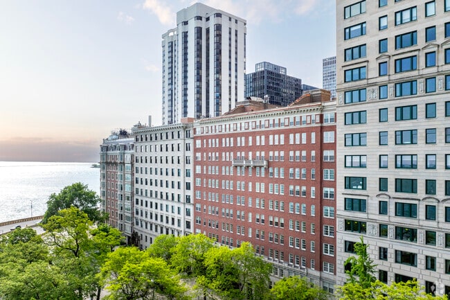 Rows of luxury condos in Streeterville come with views looking over Lake Michigan.