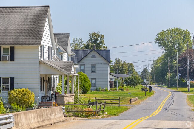 Country roads in Muncy are lined with classic American foursquares.