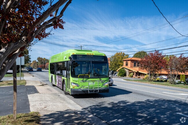 The buses run frequently within the Windsor Estates neighborhood.
