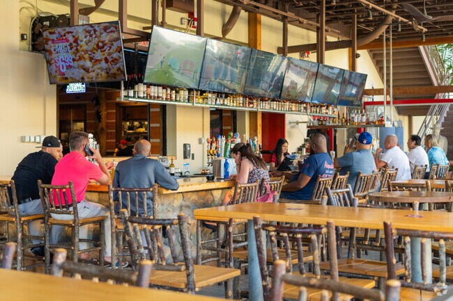 Grab a bite at Twin Peaks, a local favorite nearby.