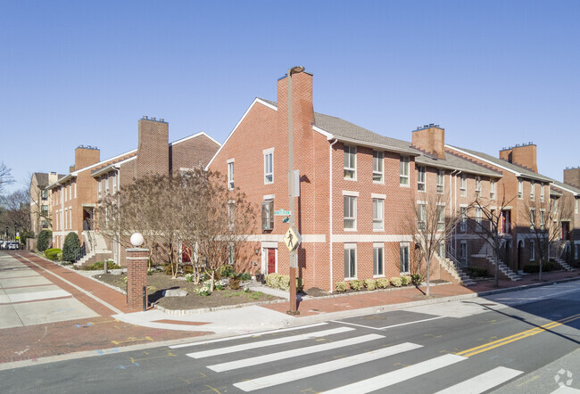 Well-maintained landscaping is common within the Otterbein neighborhood.