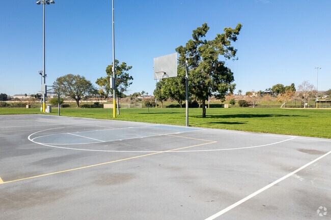 Basketball courts at Wilkerson Elementary School in the city of El Monte, Ca.