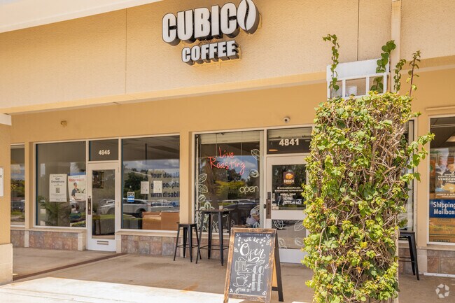 Locals visit Cubico Coffee for artisan drinks close to Sunshine Ranches.