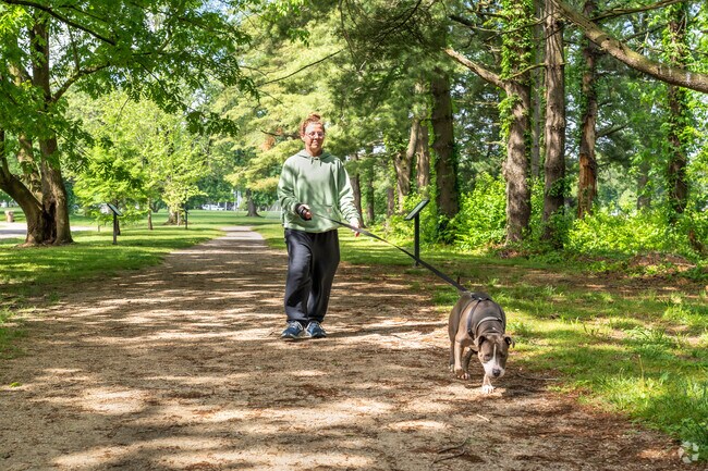 Evansville State Hospital Grounds is a great place to get exercise and walk your dog.