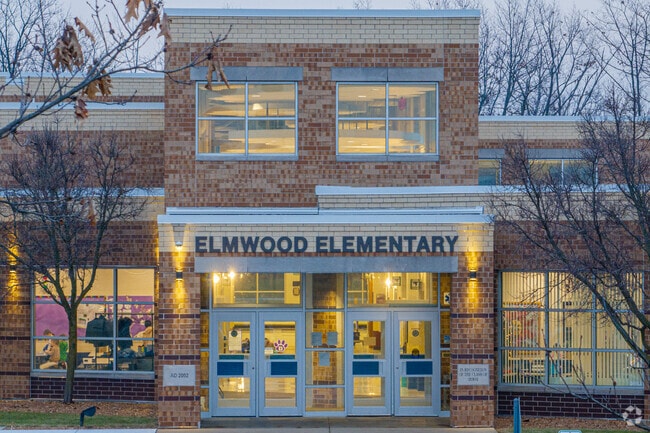 The entrance at Elmwood Elementary School.
