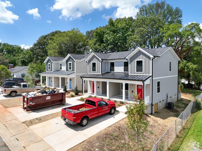 Newly constructed duplex homes in the J T Williams neighborhood of Charlotte.