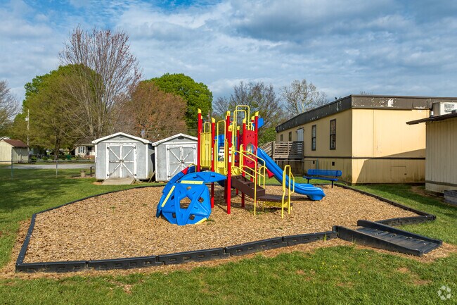 Oak Hill Elementary features a colorful playground for student enjoyment.