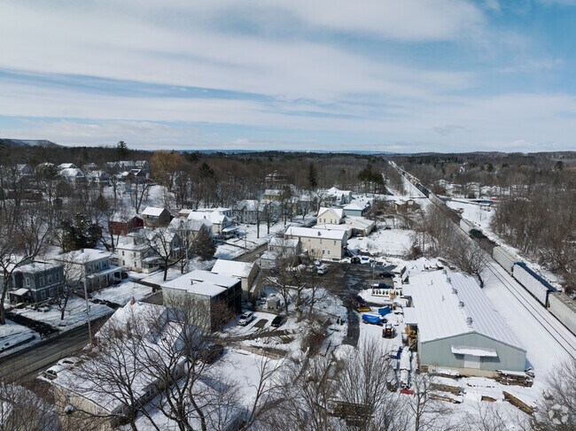 Trains go by the village of Vorheesville.