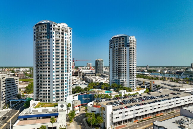 There are many high-rise buildings in the Channelside neighborhood.