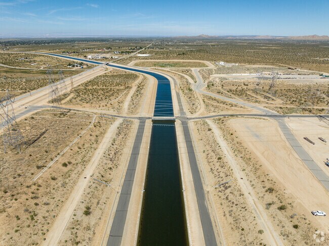 The California Aqueduct runs nearby Sun Village.