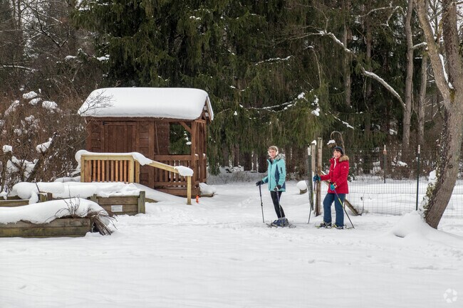Snowshoeing along the trails at the Audubon Community Nature Center in Kiantone is a great way to spend a winter day.