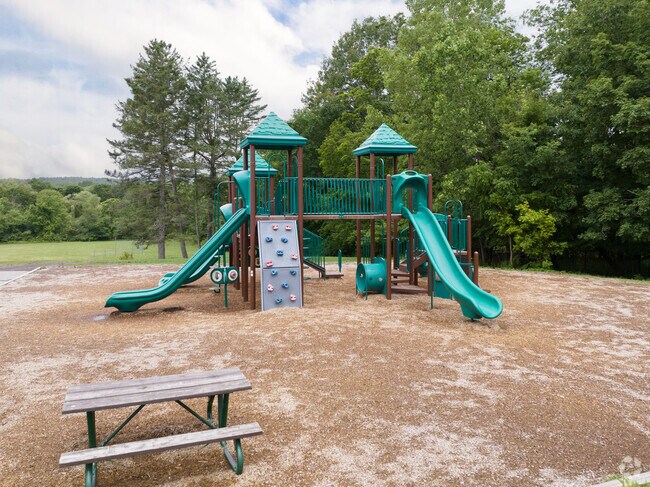 A great playground and a little climbing wall for the kids in Nassau, NY.