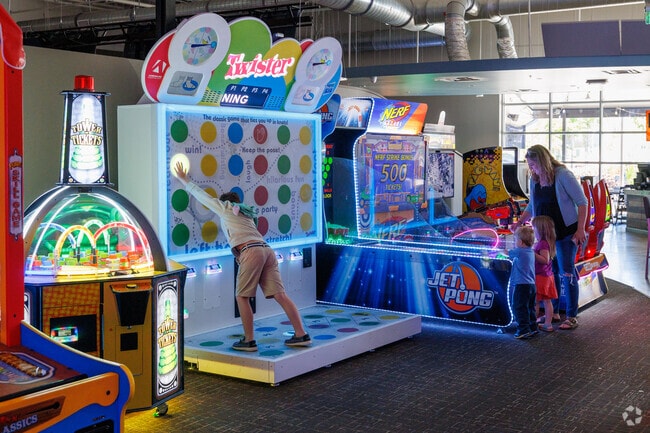 The arcade at Hangar 38 offers fun for all ages near Killearn Lakes.