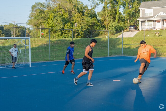A lively soccer community plays at Thrasher Park most evenings.