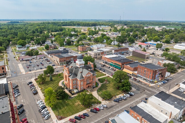 Known for its distinctive architecture, the Paulding County Courthouse stands in the center of town.