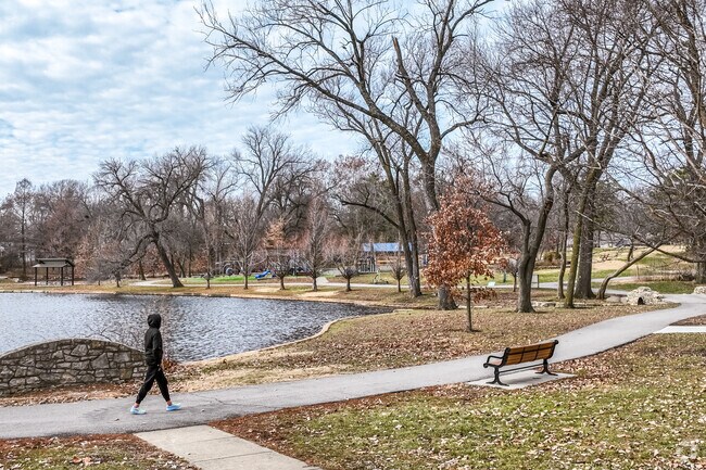 South Lake Park offers walking paths and a playground close to Colonial Village.