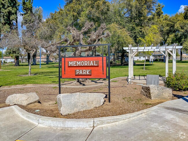 Kingsburg's Memorial Park includes a playground and covered bandstand
