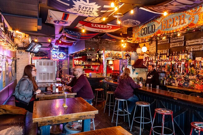 Lock yard, close to Fort Hamilton, is known for its heated beer garden and craft brews.