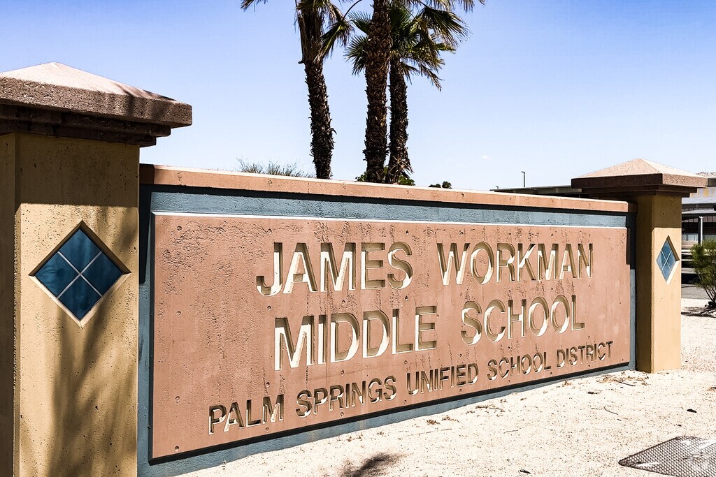 James Workman Middle School of Cathedral City is part of the Palm Springs Unified School District.