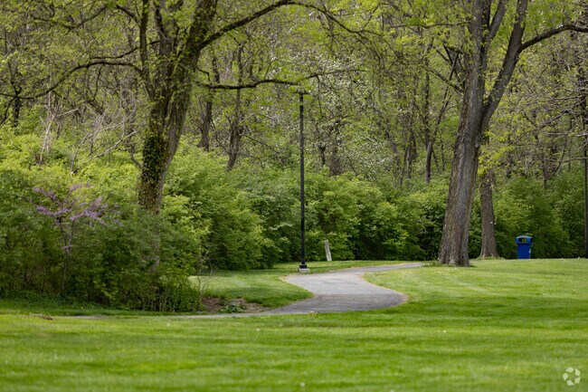 Curved walking path at Gardner Park in Lockland.