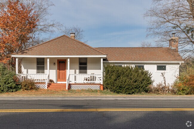 Ranch style homes with front porches can be found in Leverett.