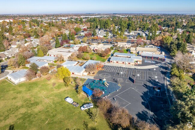 The beautiful campus of Marguerite Montgomery Elementary includes modern amenities for students.