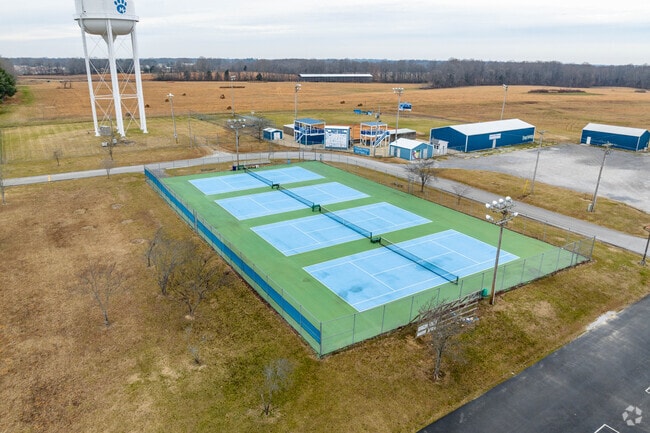 Macon County High School has several tennis courts for students to enjoy.