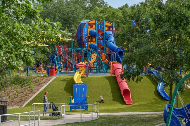 Families love the playground at Columbian Park.